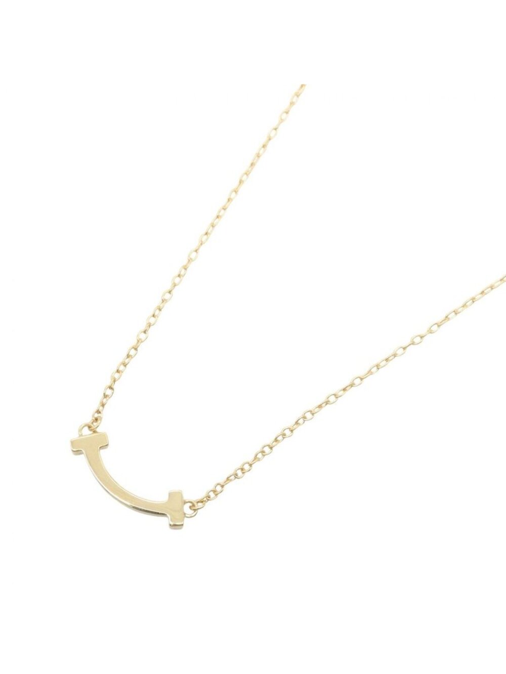 Tiffany & Co Necklace T Smile Mini 52 56.5 18k